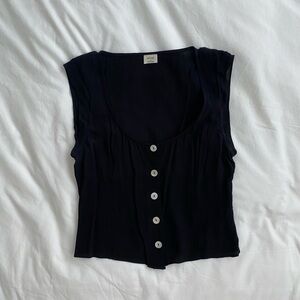 Aritzia Wilfred Capulet Blouse in Black